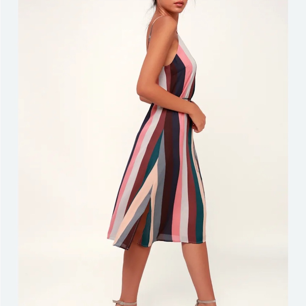 Striped Multicolor Midi Dress
